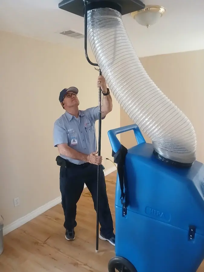 Mini Split Installation technician using HEPA equipment in Marietta
